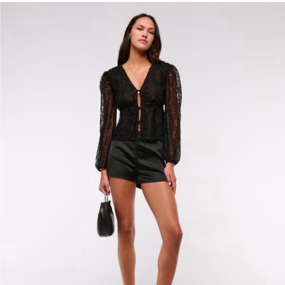 Black Satin Micro Shorts